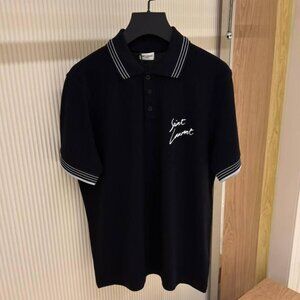 Saint Laurent Men New Casual Polo Shirt Small Black Color